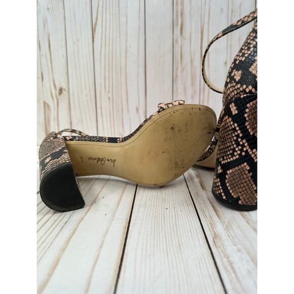 Sam Edelman Yaro Dusty Rose Snake Print Ankle Strap Heels Size 8.5 - Picture 6 of 6